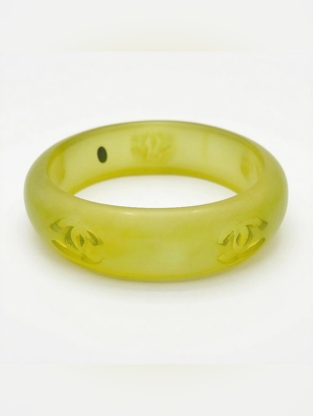 Chanel Coco Mark Resin Green Bangle - Picture 6 of 11